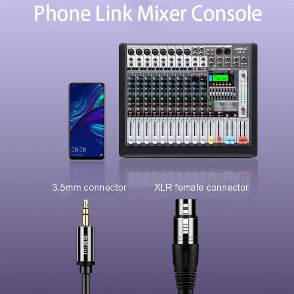JINGHUA 3.5mm Male To XLR Female Microphone Cable Computer Mixer Audio Cable, 1.5m, 3m, 5m, 10m - laboratorydeal