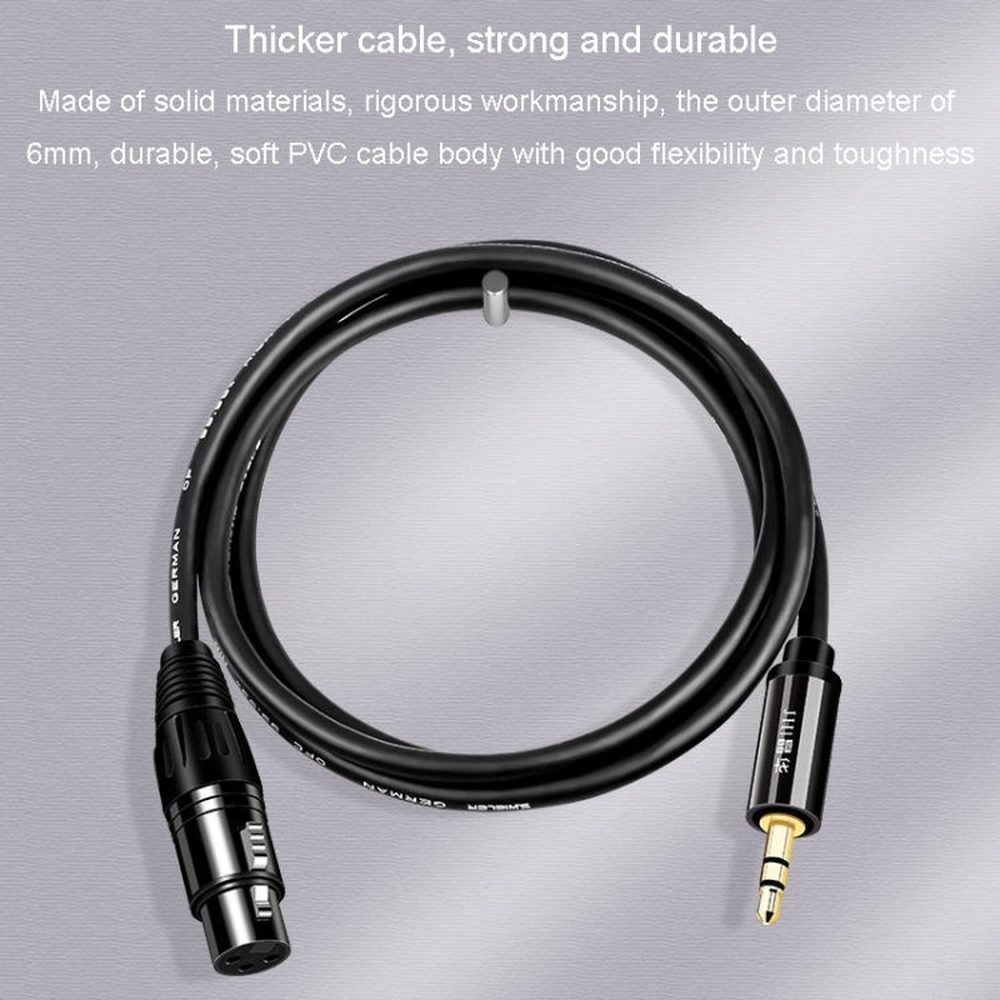 JINGHUA 3.5mm Male To XLR Female Microphone Cable Computer Mixer Audio Cable, 1.5m, 3m, 5m, 10m - laboratorydeal