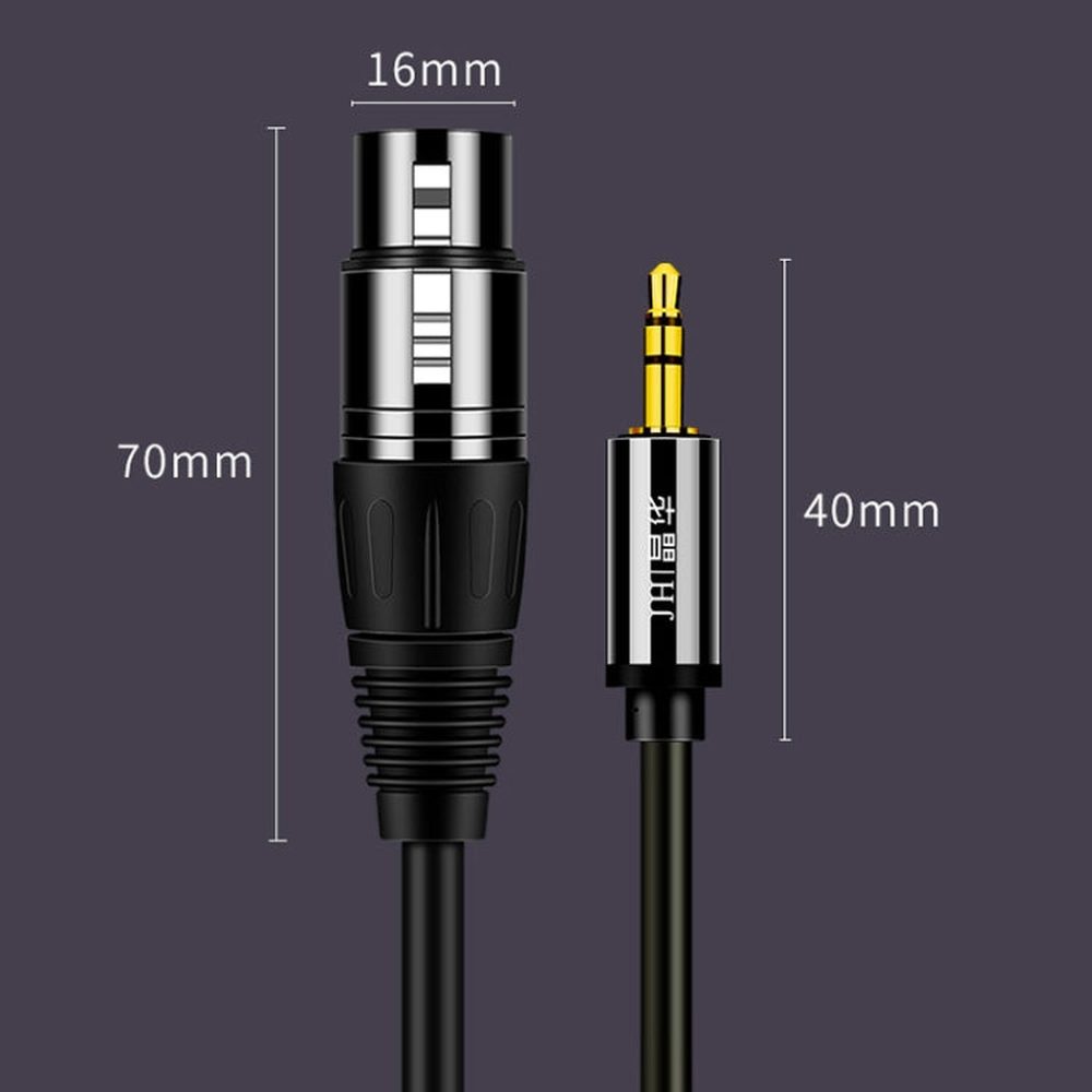 JINGHUA 3.5mm Male To XLR Female Microphone Cable Computer Mixer Audio Cable, 1.5m, 3m, 5m, 10m - laboratorydeal