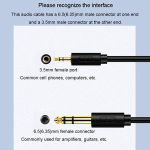 JINGHUA 3.5mm To 6.5mm Audio Cable Amplifier Guitar 6.35mm Cable, 0.5m, 1.5m, 3m, 5m - laboratorydeal