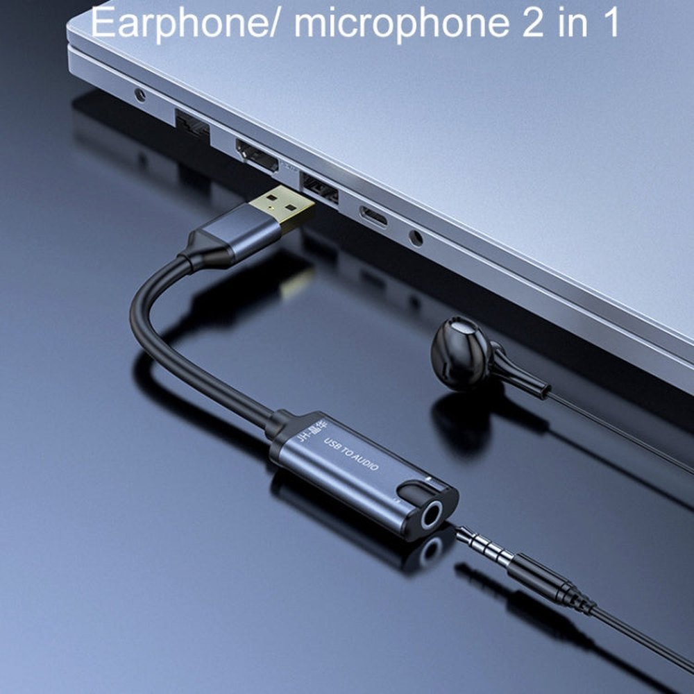 JINGHUA Z17 USB Sound Card With Cable Cell Phone Earphone Audio Converter, 0.2m, 0.5m - laboratorydeal