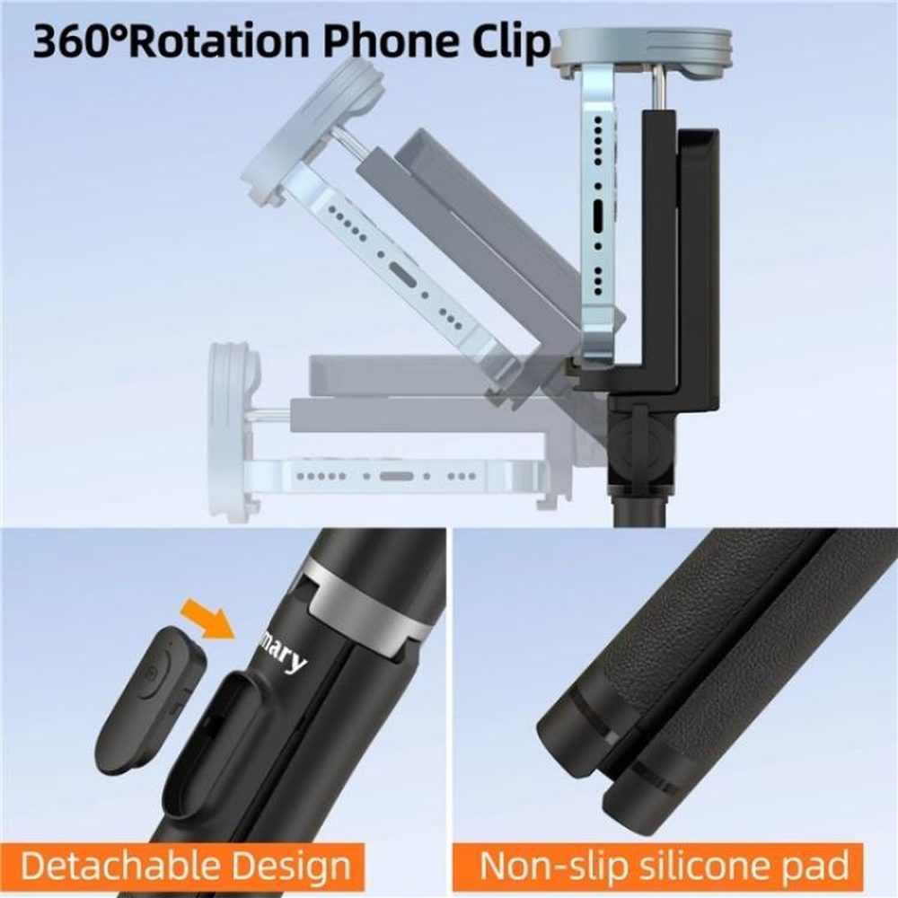 JMARY KT - 259 360 Degree Rotating Phone Clip Retractable Selfie Stick Tripod, KT - 259 - laboratorydeal