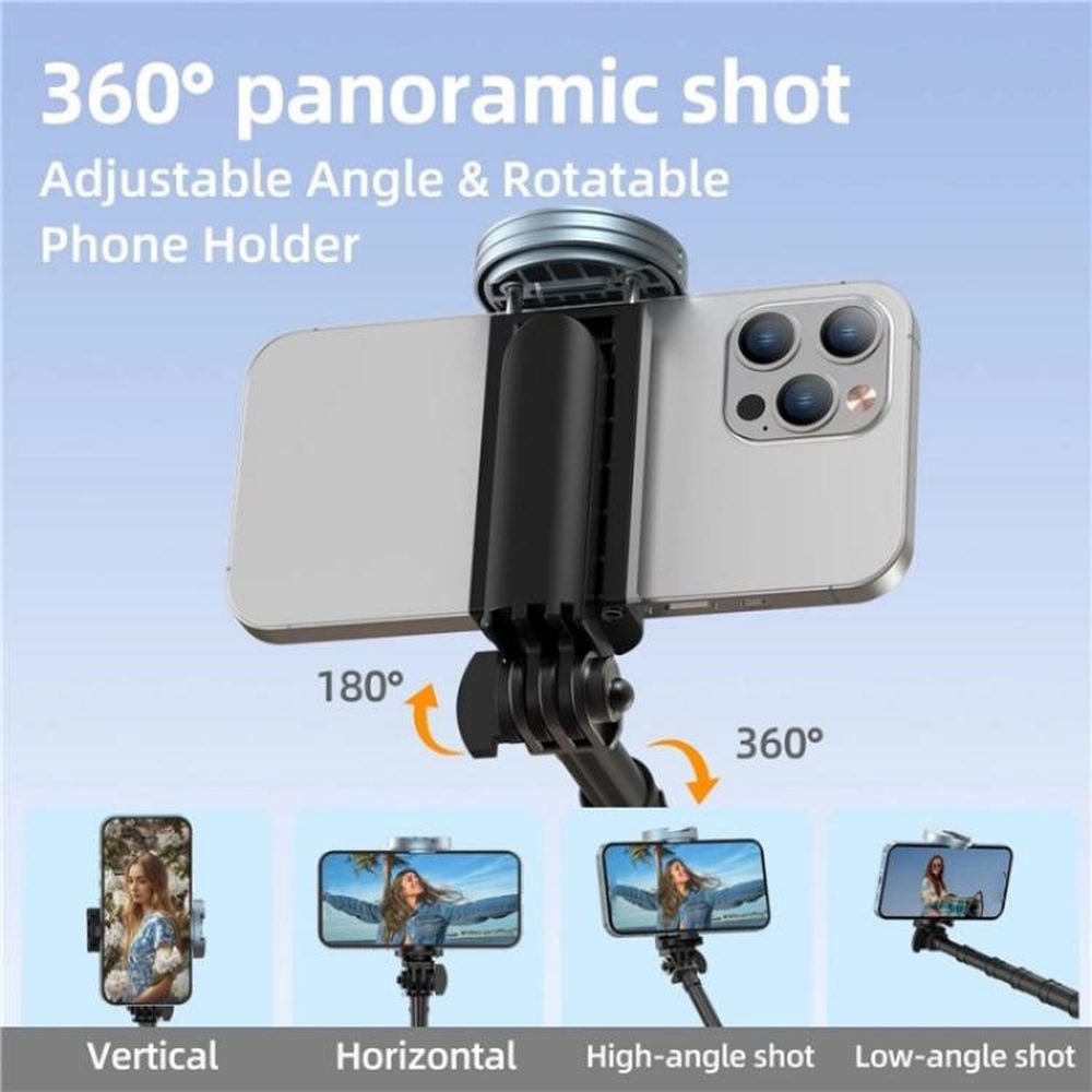 JMARY KT - 259 360 Degree Rotating Phone Clip Retractable Selfie Stick Tripod, KT - 259 - laboratorydeal