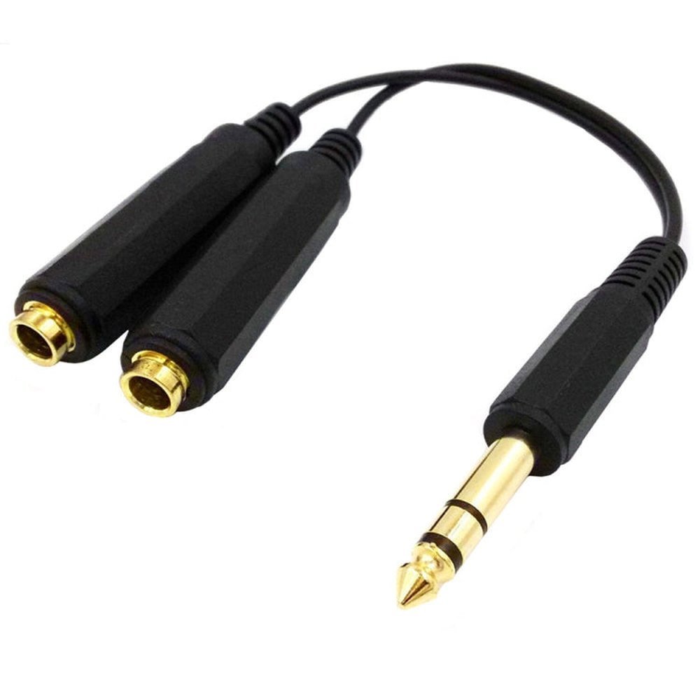JUNSUNMAY 6.35mm 1/4 inch Male to Dual Female Stereo Audio Jack Adapter Cable, Length: 20cm, 6.35mm M to 2 x F 20cm - laboratorydeal