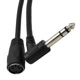 JUNSUNMAY 6.35mm 1/4 inch Male to Female 5 Pin MIDI Audio Stero Adapter, Cable Length: 20cm, Cable Length: 20cm