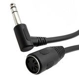 JUNSUNMAY 6.35mm 1/4 inch Male to Female 5 Pin MIDI Audio Stero Adapter, Cable Length: 20cm, Cable Length: 20cm