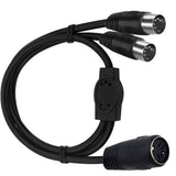 JUNSUNMAY MIDI 2 in 1 Din 5 Pin Male to Dual 2 Pin Female Cable Adapter, Cable Length: 50cm, Cable Length: 50cm
