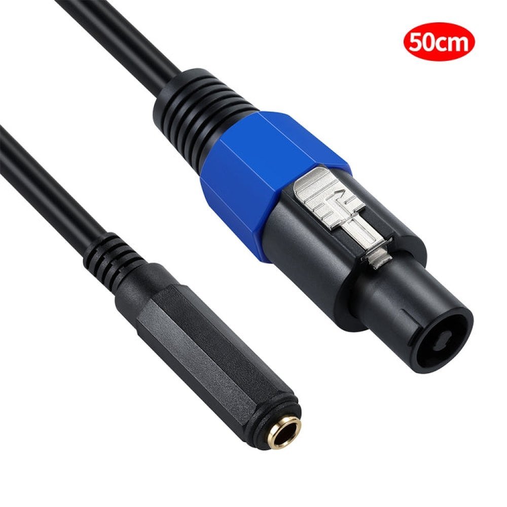 JUNSUNMAY Speakon Male to 6.35mm Female Audio Speaker Adapter Cable with Snap Lock, Length: 50cm - laboratorydeal
