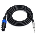 JUNSUNMAY Speakon Male to 6.35mm Male Audio Speaker Adapter Cable with Snap Lock, 6FT, 10FT, 25FT, 50FT