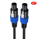 JUNSUNMAY Speakon Male to Speakon Male Audio Speaker Adapter Cable with Snap Lock, 6FT, 10FT, 25FT, 50FT