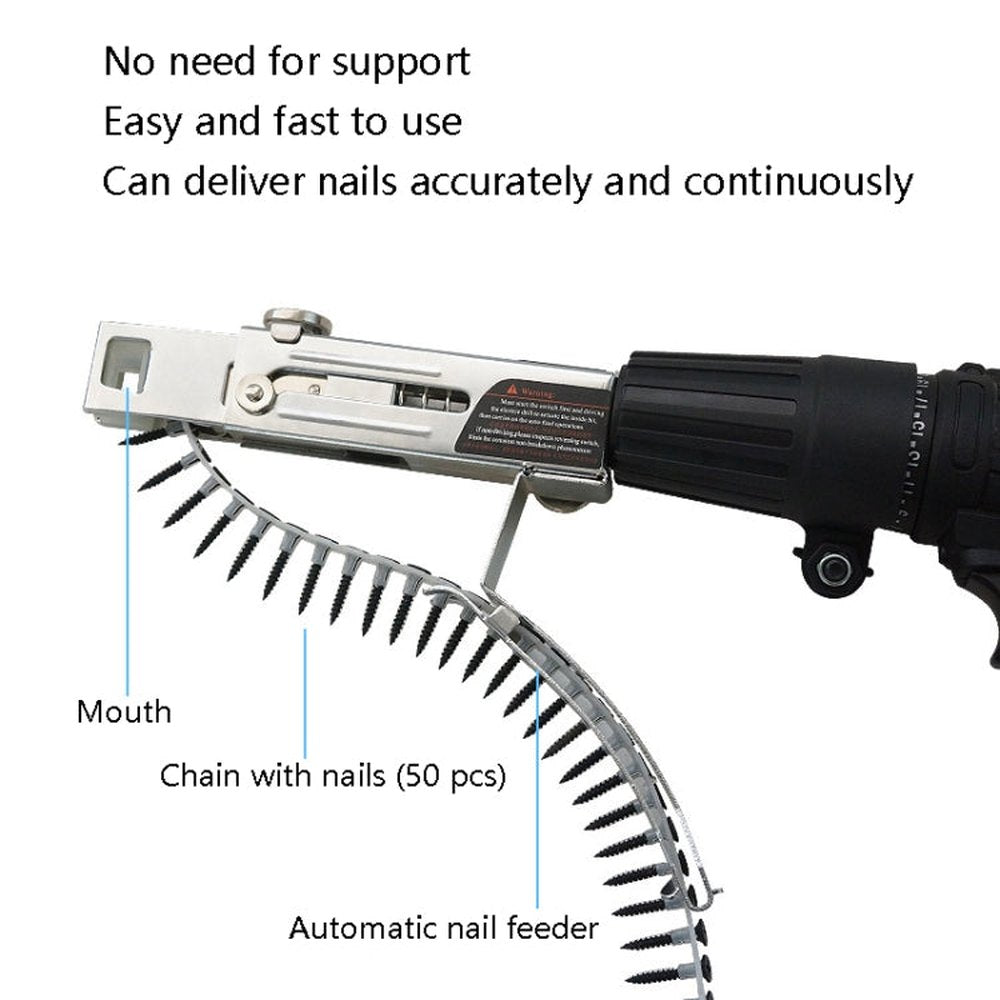 JieLi Chain Belt Screw Converter Electric Screwdriver On Gypsum Board Tool, Electric Screwdriver With 50 Chains Strap - laboratorydeal