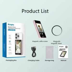 KingMa PH02 MAX Mobile Phone MagSafe Display Screen Selfie Live Streaming Phone Rear Camera - laboratorydeal