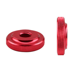 Knurled Aluminum Alloy Single Layer Hand Tight Nut Thin Small Step Nut, M3 - D11x3Red, M4 - D12x3Red, M5 - D16x4Red, M6 - D20x5Red, M8 - D20x6Red, M10 - D20x8Red, M10 - D30x8Red - laboratorydeal