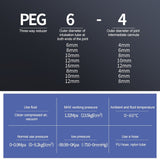 LAIZE 10pcs Plastic Y-type Tee Reducing Pneumatic Quick Fitting Connector, PEG6-4, PEG8-4, PEG8-6, PEG10-6, PEG10-8, PEG12-8, PEG12-10, PEG16-12