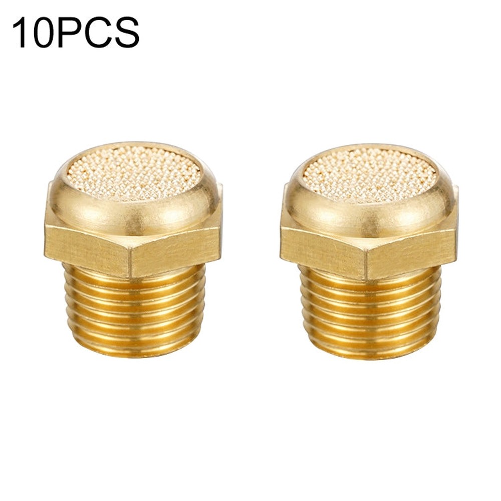LAIZE 2pcs Semi Copper Flat Pneumatic Muffler, Caliber:4 Point, 1 Point, 2 Point, 3 Point, 4 Point