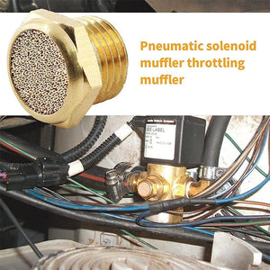 LAIZE 2pcs Semi Copper Flat Pneumatic Muffler, Caliber:4 Point, 1 Point, 2 Point, 3 Point, 4 Point