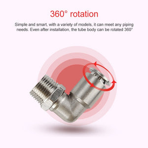 LAIZE Nickel Plated Copper Elbow Male Thread Pneumatic Quick Fitting Connector, PL4-01, PL4-02, PL4-M5, PL6-01, PL6-02, PL6-03, PL6-04, PL6-M5, PL8-01, PL8-02, PL8-03, PL8-04, PL10-01, PL10-02, PL10-03, PL10-04, PL12-01, PL12-02, PL12-03, PL12-04, PL14...