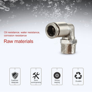 LAIZE Nickel Plated Copper Elbow Male Thread Pneumatic Quick Fitting Connector, PL4-01, PL4-02, PL4-M5, PL6-01, PL6-02, PL6-03, PL6-04, PL6-M5, PL8-01, PL8-02, PL8-03, PL8-04, PL10-01, PL10-02, PL10-03, PL10-04, PL12-01, PL12-02, PL12-03, PL12-04, PL14...