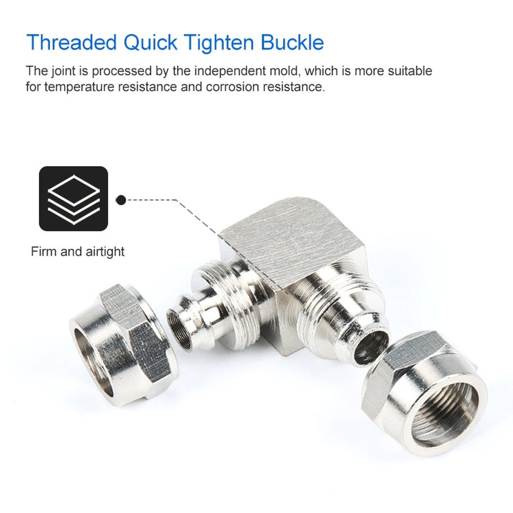 LAIZE Nickel Plated Copper Elbow Pneumatic Quick Connector, PV-6, PV-8, PV-10, PV-12