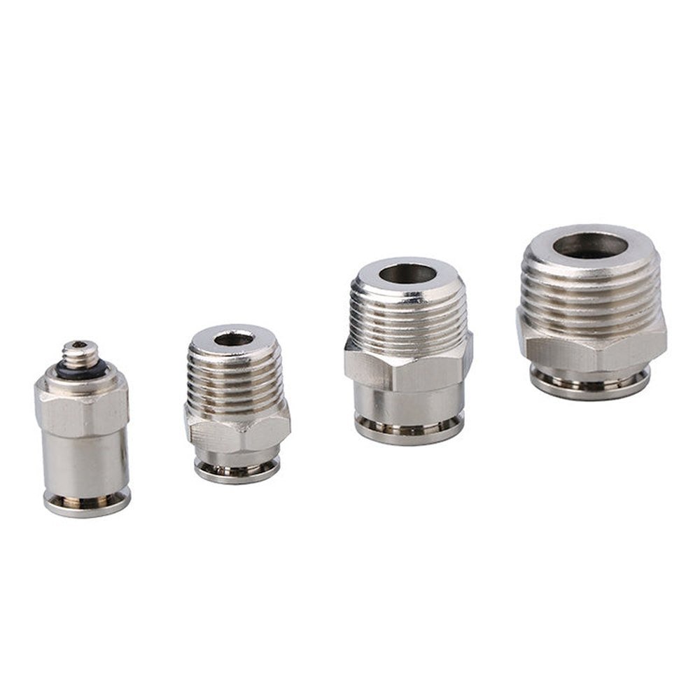 LAIZE Nickel Plated Copper Male Thread Straight Pneumatic Quick Connector, PC16 - 03, PC16 - 04 - laboratorydeal