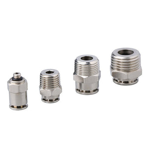LAIZE Nickel Plated Copper Male Thread Straight Pneumatic Quick Connector, PC16 - 03, PC16 - 04 - laboratorydeal