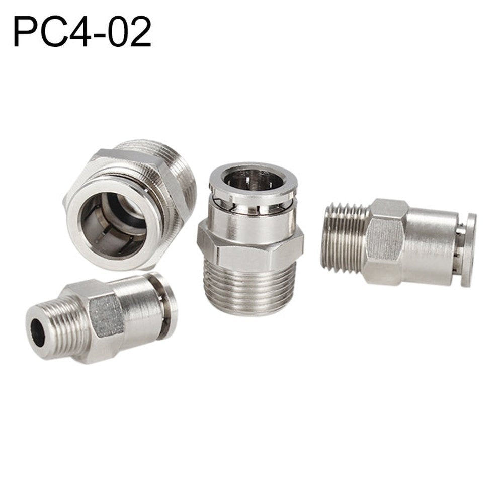 LAIZE Nickel Plated Copper Male Thread Straight Pneumatic Quick Connector, PC4-01, PC4-02, PC4-M5, PC6-01, PC6-02, PC6-03, PC6-04, PC6-M5, PC8-01, PC8-02, PC8-03, PC8-04, PC10-01, PC10-02, PC10-03, PC10-04, PC12-01, PC12-02, PC12-03, PC12-04, PC14-02��...