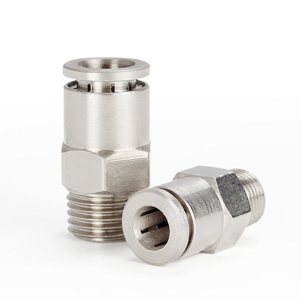 LAIZE Nickel Plated Copper Male Thread Straight Pneumatic Quick Connector, PC16 - 03, PC16 - 04 - laboratorydeal