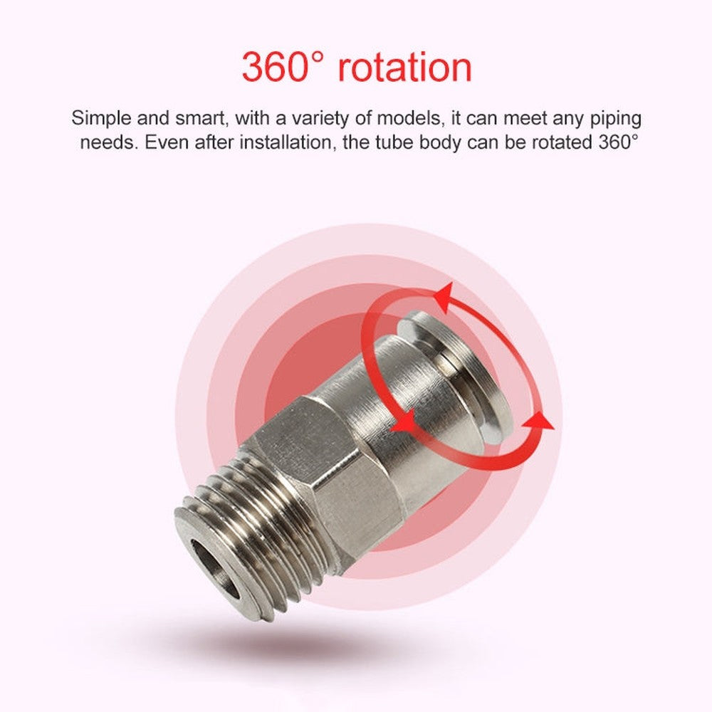 LAIZE Nickel Plated Copper Male Thread Straight Pneumatic Quick Connector, PC4-01, PC4-02, PC4-M5, PC6-01, PC6-02, PC6-03, PC6-04, PC6-M5, PC8-01, PC8-02, PC8-03, PC8-04, PC10-01, PC10-02, PC10-03, PC10-04, PC12-01, PC12-02, PC12-03, PC12-04, PC14-02��...