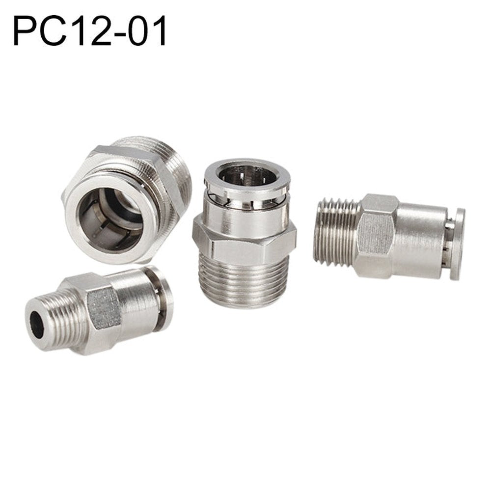LAIZE Nickel Plated Copper Male Thread Straight Pneumatic Quick Connector, PC4-01, PC4-02, PC4-M5, PC6-01, PC6-02, PC6-03, PC6-04, PC6-M5, PC8-01, PC8-02, PC8-03, PC8-04, PC10-01, PC10-02, PC10-03, PC10-04, PC12-01, PC12-02, PC12-03, PC12-04, PC14-02��...
