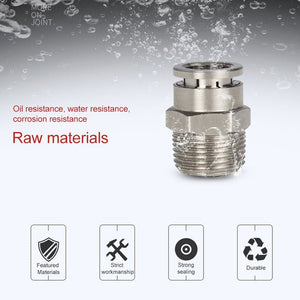 LAIZE Nickel Plated Copper Male Thread Straight Pneumatic Quick Connector, PC4-01, PC4-02, PC4-M5, PC6-01, PC6-02, PC6-03, PC6-04, PC6-M5, PC8-01, PC8-02, PC8-03, PC8-04, PC10-01, PC10-02, PC10-03, PC10-04, PC12-01, PC12-02, PC12-03, PC12-04, PC14-02��...