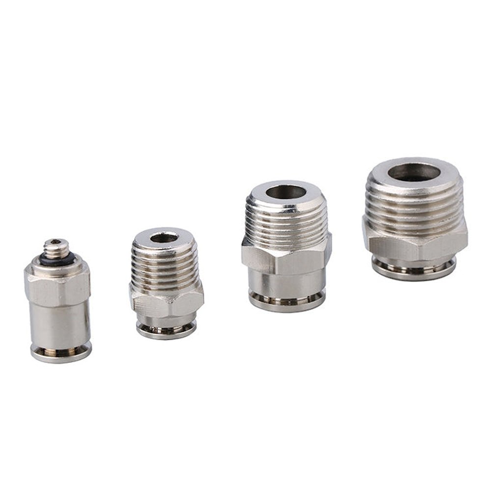 LAIZE Nickel Plated Copper Male Thread Straight Pneumatic Quick Connector, PC4-01, PC4-02, PC4-M5, PC6-01, PC6-02, PC6-03, PC6-04, PC6-M5, PC8-01, PC8-02, PC8-03, PC8-04, PC10-01, PC10-02, PC10-03, PC10-04, PC12-01, PC12-02, PC12-03, PC12-04, PC14-02��...