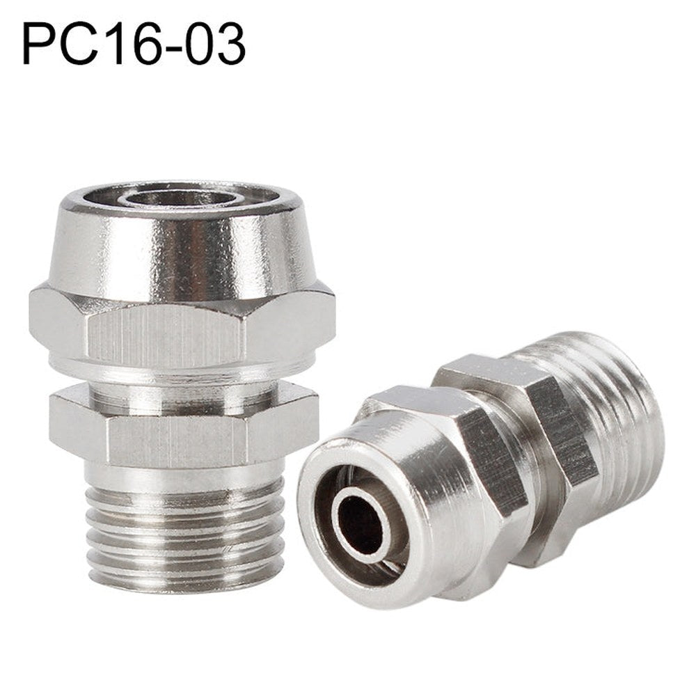 LAIZE Nickel Plated Copper Pneumatic Quick Fitting Connector, PC14-02, PC14-03, PC14-04, PC16-02, PC16-03, PC16-04