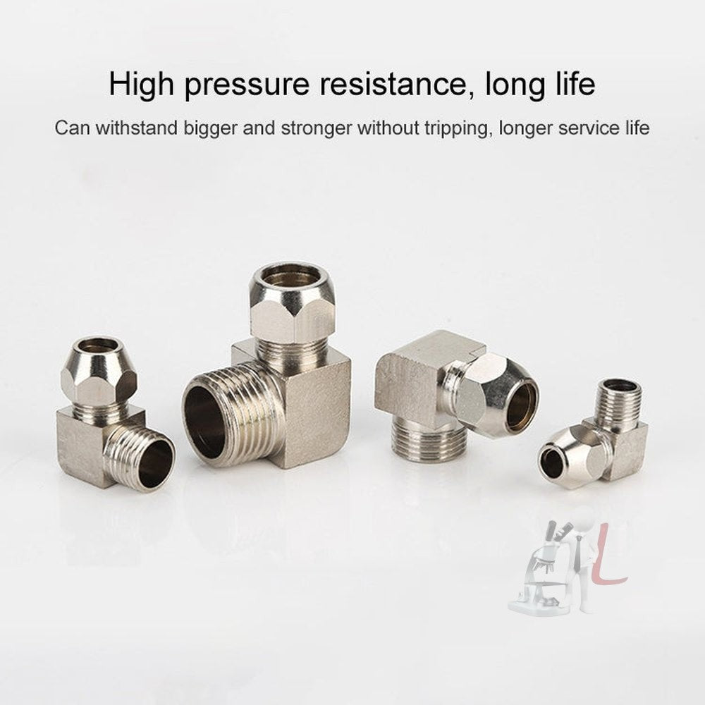 LAIZE Nickel Plated Copper Reducer Elbow Pneumatic Quick Fitting Connector, PL6-03, PL6-04, PL8-03, PL8-04, PL10-01, PL10-02, PL10-03, PL10-04, PL12-01, PL12-02, PL12-03, PL12-04