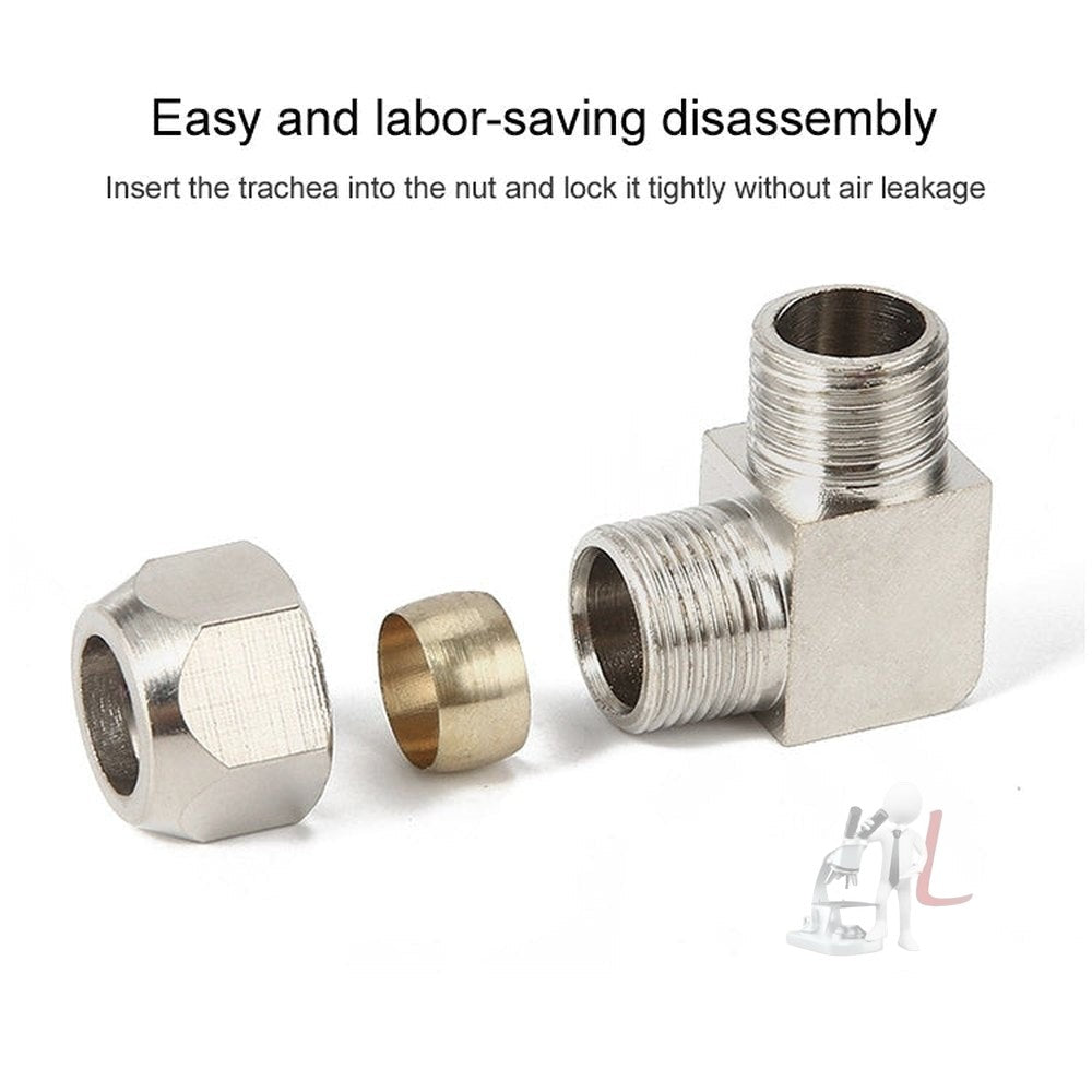 LAIZE Nickel Plated Copper Reducer Elbow Pneumatic Quick Fitting Connector, PL6-03, PL6-04, PL8-03, PL8-04, PL10-01, PL10-02, PL10-03, PL10-04, PL12-01, PL12-02, PL12-03, PL12-04