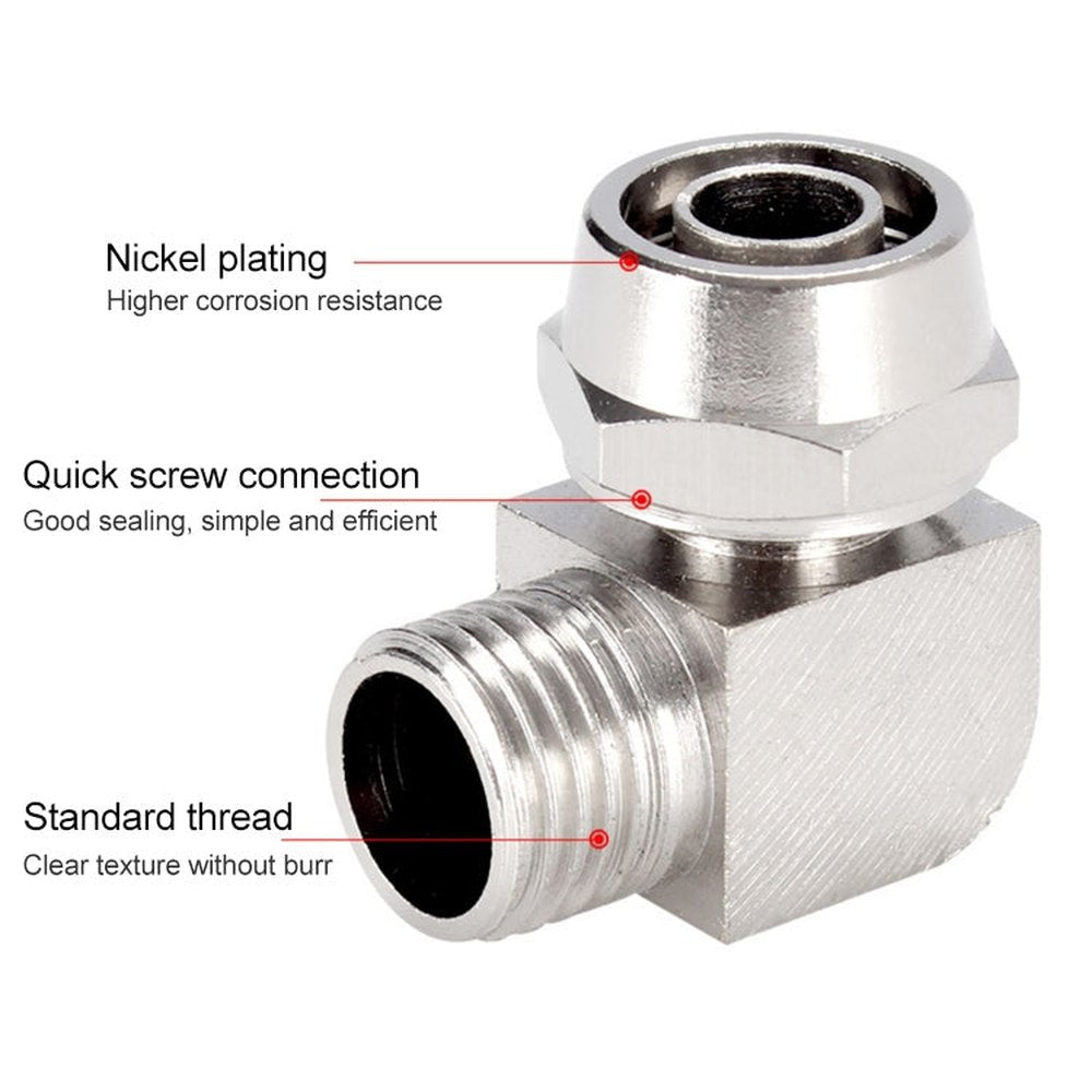 LAIZE Nickel Plated Copper Trachea Quick Fitting Lock Female Connector, PL6-03, PL6-04, PL8-03, PL8-04, PL10-01, PL10-02, PL10-03, PL10-04, PL12-01, PL12-02, PL12-03, PL12-04