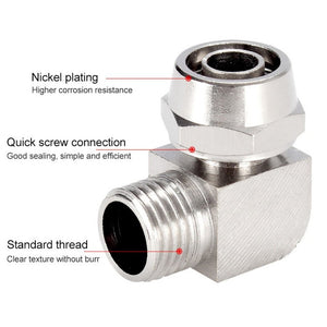 LAIZE Nickel Plated Copper Trachea Quick Fitting Lock Female Connector, PL6-03, PL6-04, PL8-03, PL8-04, PL10-01, PL10-02, PL10-03, PL10-04, PL12-01, PL12-02, PL12-03, PL12-04