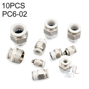 LAIZE PC Straight Pneumatic Quick Fitting Connector, PC4-01 (10pcs), PC4-02 (10pcs), PC4-M5 (10pcs), PC6-01 (10pcs), PC6-02 (10pcs), PC6-03 (2pcs), PC6-04, PC6-M5 (10pcs), PC8-01 (10pcs), PC8-02 (10pcs), PC8-03 (2pcs), PC8-04, PC10-01 (2pcs)�����������...