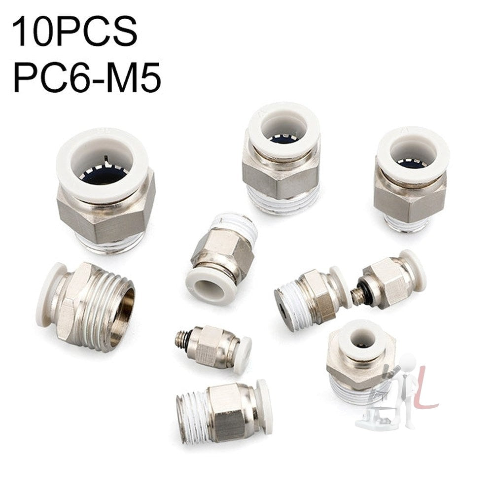 LAIZE PC Straight Pneumatic Quick Fitting Connector, PC4-01 (10pcs), PC4-02 (10pcs), PC4-M5 (10pcs), PC6-01 (10pcs), PC6-02 (10pcs), PC6-03 (2pcs), PC6-04, PC6-M5 (10pcs), PC8-01 (10pcs), PC8-02 (10pcs), PC8-03 (2pcs), PC8-04, PC10-01 (2pcs)�����������...
