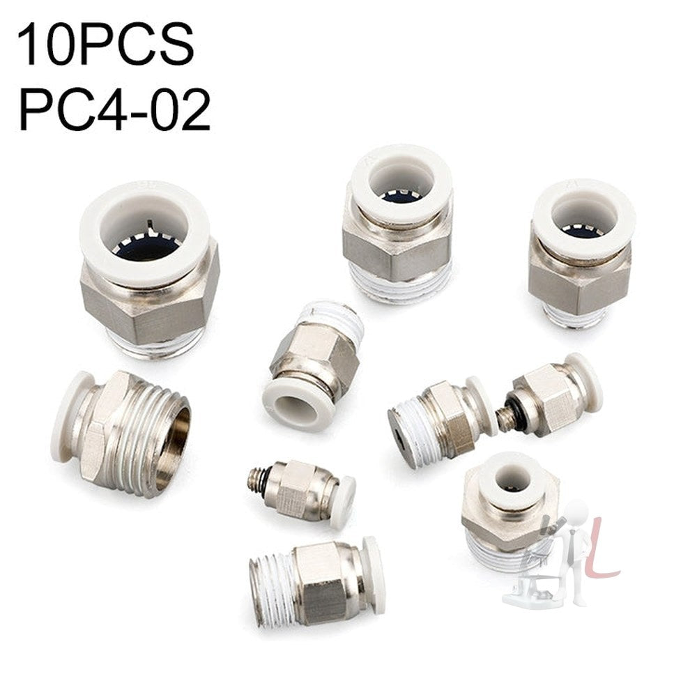 LAIZE PC Straight Pneumatic Quick Fitting Connector, PC4-01 (10pcs), PC4-02 (10pcs), PC4-M5 (10pcs), PC6-01 (10pcs), PC6-02 (10pcs), PC6-03 (2pcs), PC6-04, PC6-M5 (10pcs), PC8-01 (10pcs), PC8-02 (10pcs), PC8-03 (2pcs), PC8-04, PC10-01 (2pcs)�����������...