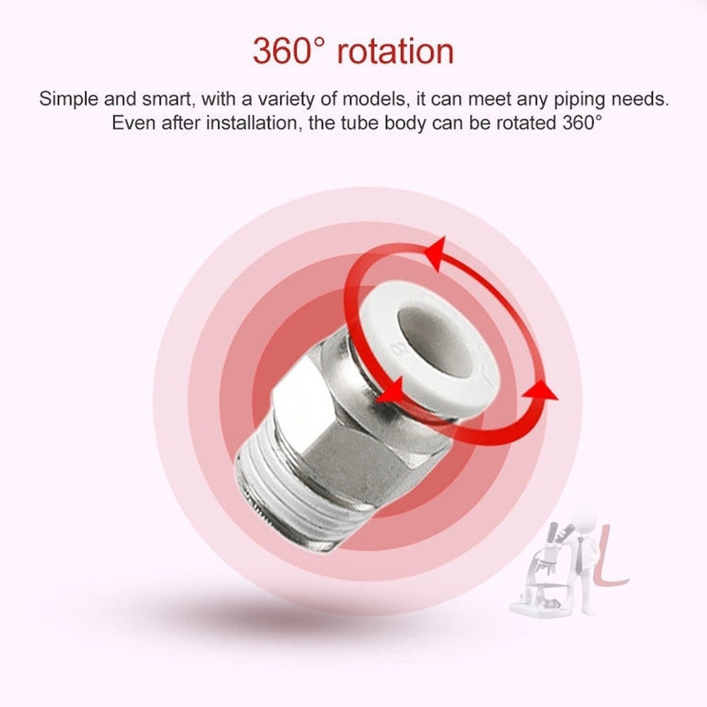 LAIZE PC Straight Pneumatic Quick Fitting Connector, PC4-01 (10pcs), PC4-02 (10pcs), PC4-M5 (10pcs), PC6-01 (10pcs), PC6-02 (10pcs), PC6-03 (2pcs), PC6-04, PC6-M5 (10pcs), PC8-01 (10pcs), PC8-02 (10pcs), PC8-03 (2pcs), PC8-04, PC10-01 (2pcs)�����������...