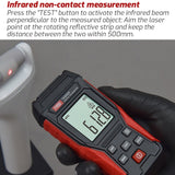 Laser Tachometer Digital Display Measuring Speed Meter, TASI TA500A Optical Measurement, TASI TA500C Optical Contact Dual Use
