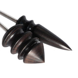 Leather Tool Edge Electric Polishing Slicker Flat Pointed Head Sandalwood Leathers Craft DIY Tools Tip Burnisher, S, L, Set（with S,L）