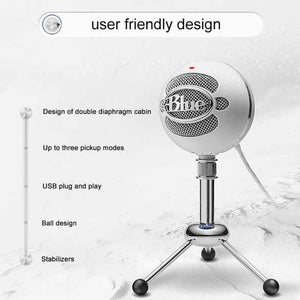 Logitech Blue Snowball - ice USB Condenser Anchor Recording Microphone, Blue Snowball - ice - laboratorydeal