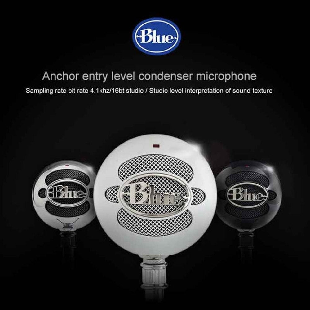 Logitech Blue Snowball - ice USB Condenser Anchor Recording Microphone, Blue Snowball - ice - laboratorydeal