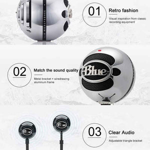 Logitech Blue Snowball - ice USB Condenser Anchor Recording Microphone, Blue Snowball - ice - laboratorydeal