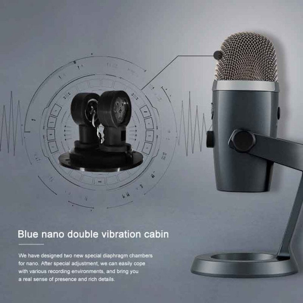 Logitech Blue Yeti Nano Condenser Digital USB Live Broadcast Microphone, Blue Yeti Nano - laboratorydeal