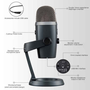 Logitech Blue Yeti Nano Condenser Digital USB Live Broadcast Microphone, Blue Yeti Nano - laboratorydeal