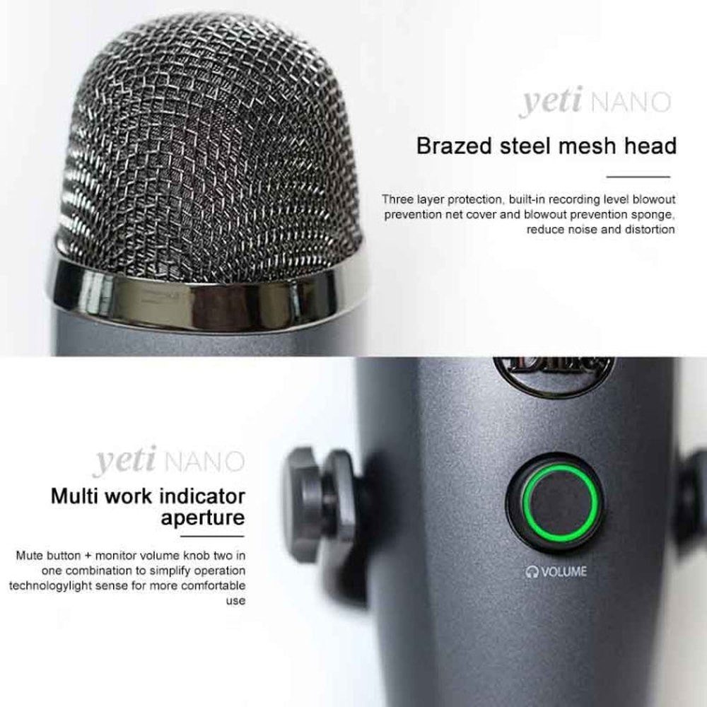 Logitech Blue Yeti Nano Condenser Digital USB Live Broadcast Microphone, Blue Yeti Nano - laboratorydeal