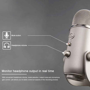Logitech Blue Yeti USB Condenser Microphone, Blue Yeti(Black), Blue Yeti(Blue), Blue Yeti(Silver) - laboratorydeal