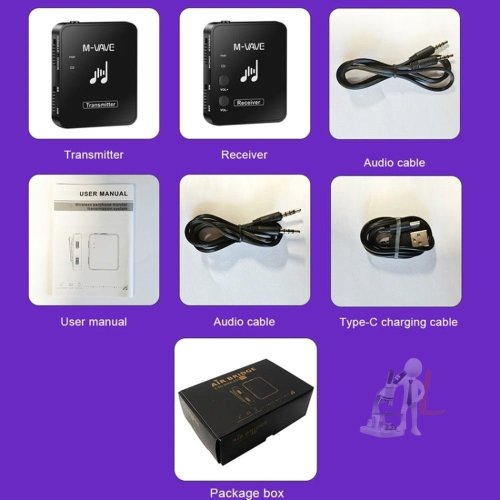 M - VAVE WP - 10 2 In 1 Wireless Monitor Ear Return Transmitter Receiver One In One, Transmitter+Receiver - laboratorydeal